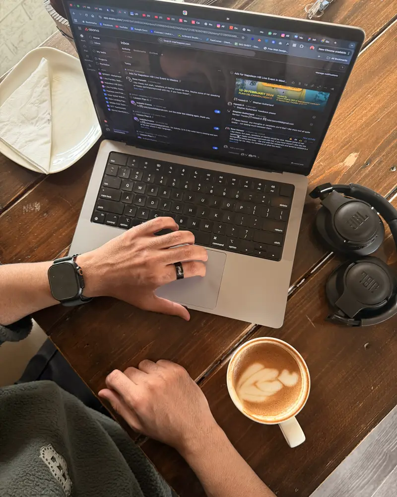 Building a client site from a cafe table in Islamabad