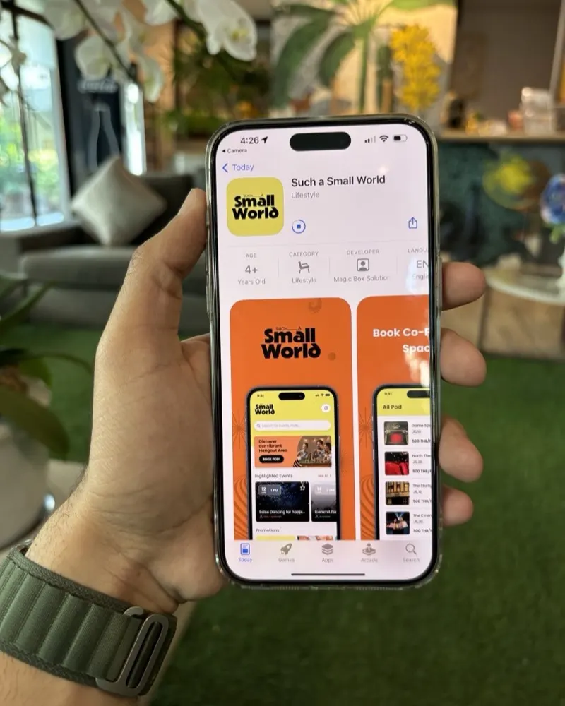Small World app shown on a phone during testing